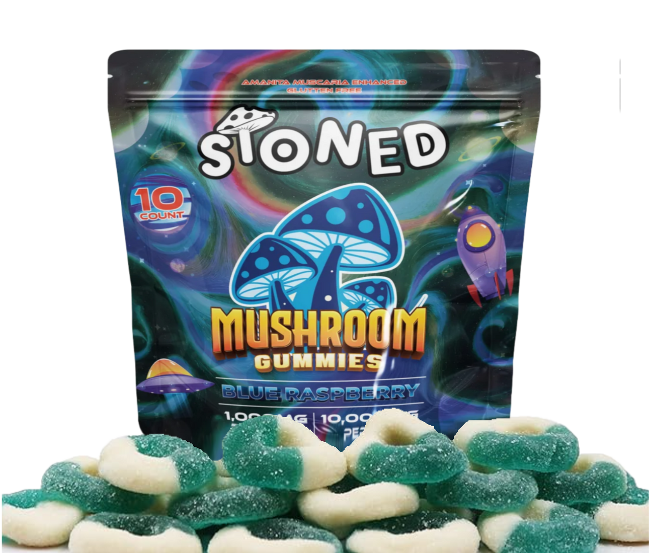 Amanita Muscaria 10,000mg Gummies 10 ct – Stoned - Premium Amanita ...