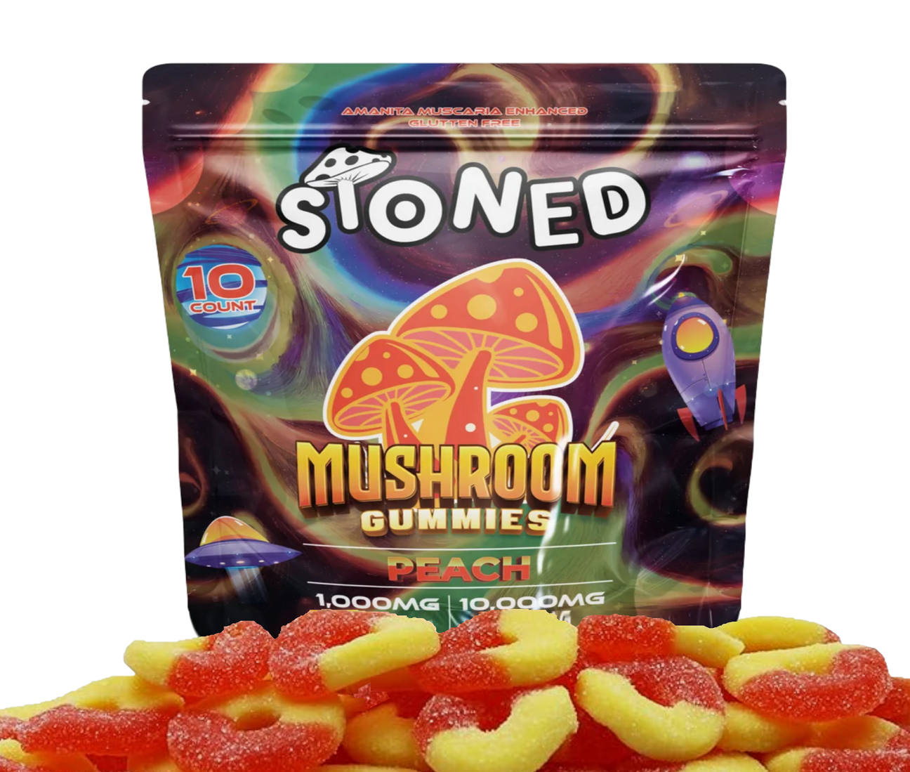 Amanita Muscaria 10,000mg Gummies 10 ct – Stoned - Premium Amanita ...