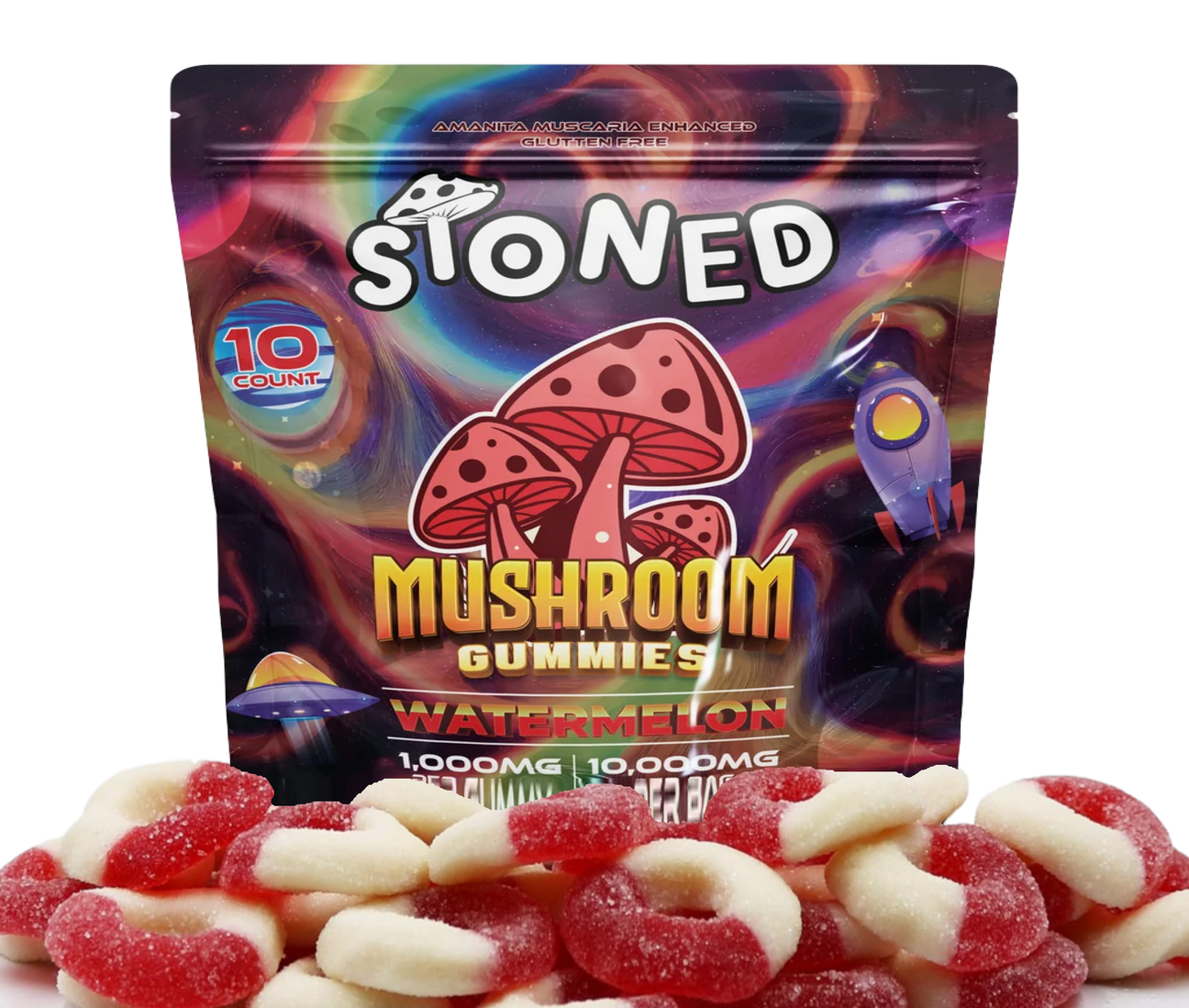 Amanita Muscaria 10,000mg Gummies 10 ct – Stoned - Premium Amanita ...